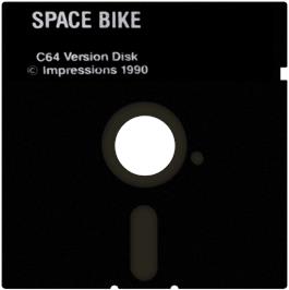 Cartridge artwork for Spacebike on the Commodore 64.